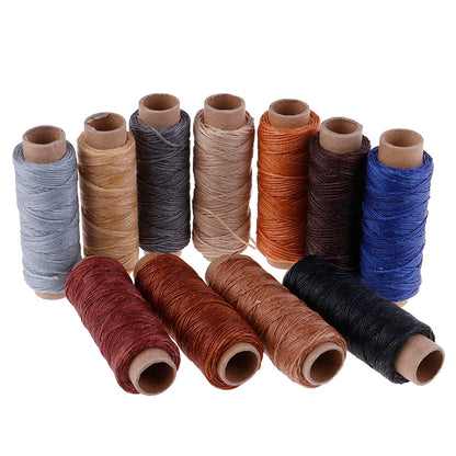 50m/Roll 150D Flat Waxed Thread for Leather Sewing - Hand Stitching Craft Wax String Durable Craft Supply