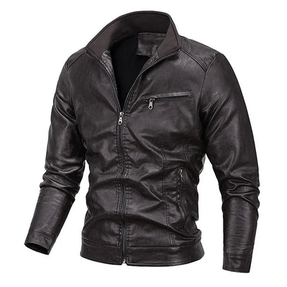2026 New Men's Leather Jackes Fashion Windbreak Plus Fleece Motorcycle PU Leather Coats Man Casual Handsome Outwear Big Size 5XL
