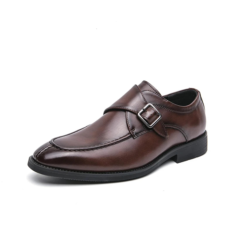 Leather Shoes For Men Fashion Buckle Classic Business Shoes for Male Luxury Brand Antiskid Cozy Men Loafers Design Shoes Men