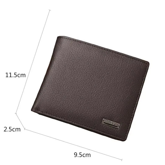 Retro Genuine Leather Men's Short Wallet with Name Engraving Card Holder Simple Zipper Coin Pocket Money Clip Male Purses
