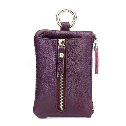 New PU Leather Key Wallets Unisex Retro Keys Organizer Men Women Key Card Holders Housekeeper Keychain Cover Coin Zipper Purse