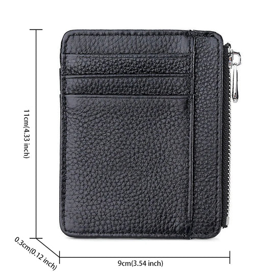 Slim Card Holders Wallets for Men PU Leather Men's Cardholder Purses with Zip Coin Pouch Portable Credit Cards Wallet Male Gifts