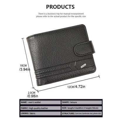 Simple PU Leather Two Fold Wallets Urban Recreational Style Solid Color Male Wallet Soft ID Badge Holder Pocket Purse Men