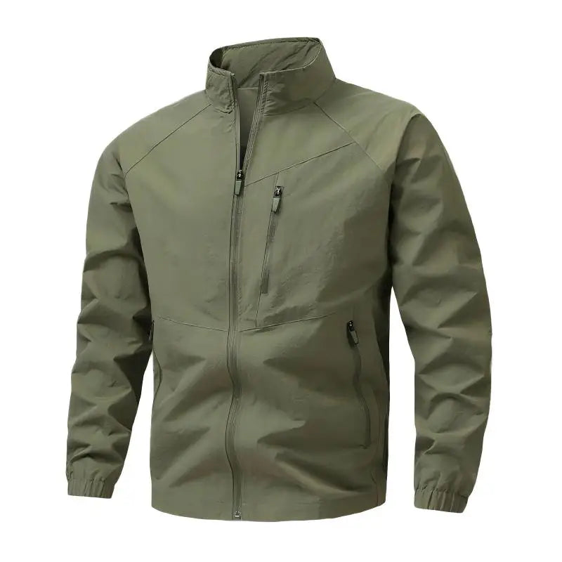Spring Autumn Men Waterproof Cargo Multi Pocket Jacket Man Sports Outdoor Tactical Zip Coat Male Run Casual High Quality Jackets