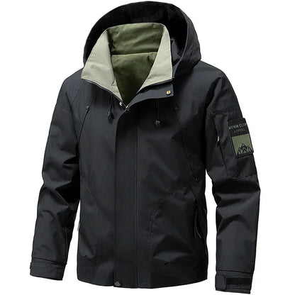 Outdoor Men Casual Outdoor Jacket Coats Man Windproof Sport Jackets Man Cargo Camp Fish Jackets Male Hooded Tactical Jackets 5XL