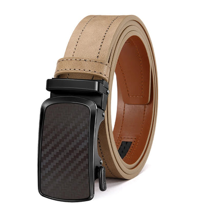 Leather belt men High Quality PU Leather Belts, Automatic Buckle Belt, Adjustable No Hole Belt Jeans Belt for Men