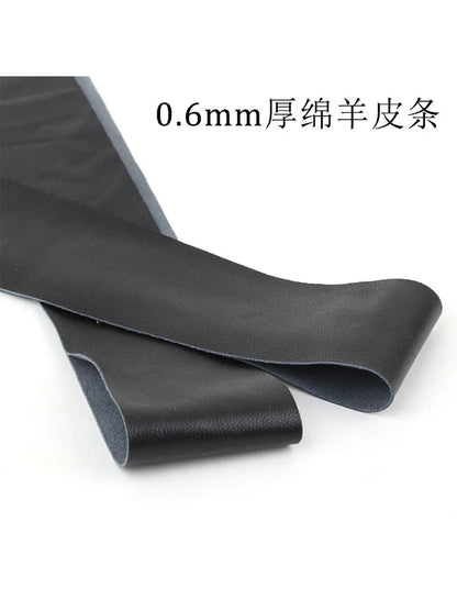 0.6mm genuine sheepskin leather strip edging belt, widened, handmade DIY winding slingshot leather clothing fabric