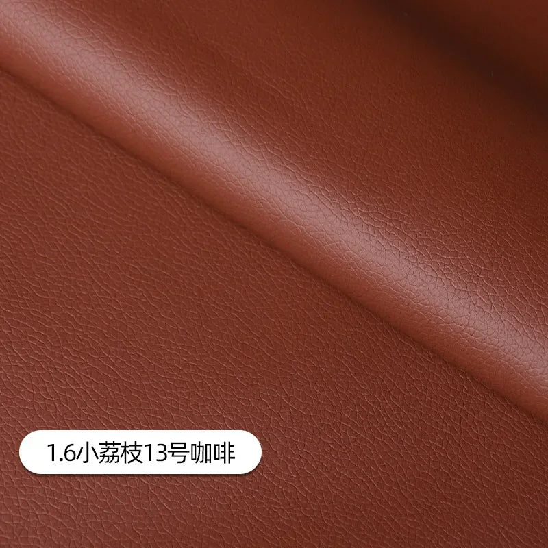 Litchi Pattern Leather Fabric Upholstery Per Meter for Car Interior Bag Chairs Diy Sewing Waterproof Wearable Soft Cloth Plain