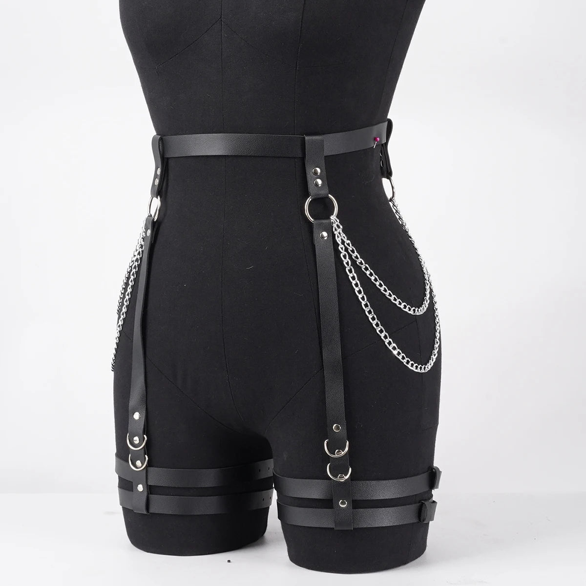 Women's Fashion PU Leather Belt Thigh Garter Tassel Chain Suitable for Daily, Holiday Party Dress Matching Accessories