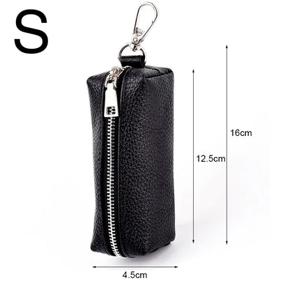 Genuine Leather Large Keychain Change Bag For Men Women Fashion Clutch Key Holder Organizer Coin Purse Coin Change Storage Bag