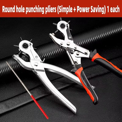 Leather Hole Punch Pliers Tools Multifunctional StainlessSteel Belt Hole Punching Tool Heavy Duty Eyelet Puncher Crafts Tool