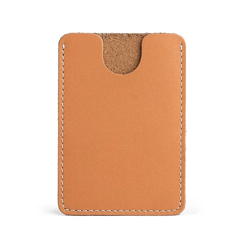 Ultra-Thin Mini Full-Grain Cowhide Leather Card Holder Wallets for Men Women Lightweight Soft Genuine Leather Credit Card