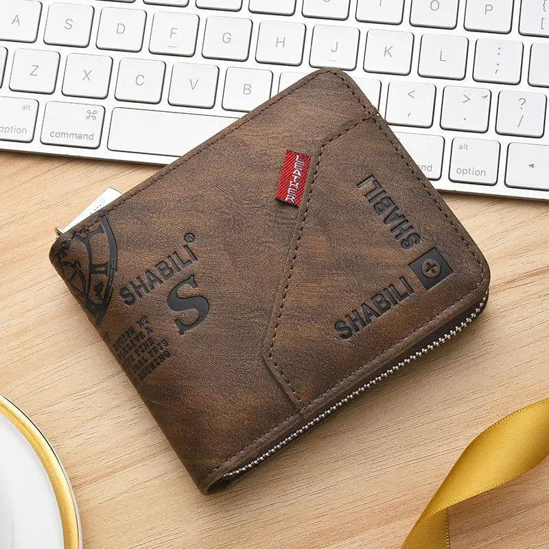 WERLLANDS PU Leather Short Wallet Slim Portable Business Purse Card Holder For Men