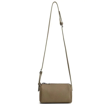 Real Leather Handbag for Women,Soft Leather Tubular Type,Shoulder Crossbody Bag,New Summer Travel Purse,Lady Everyday Phone Bags
