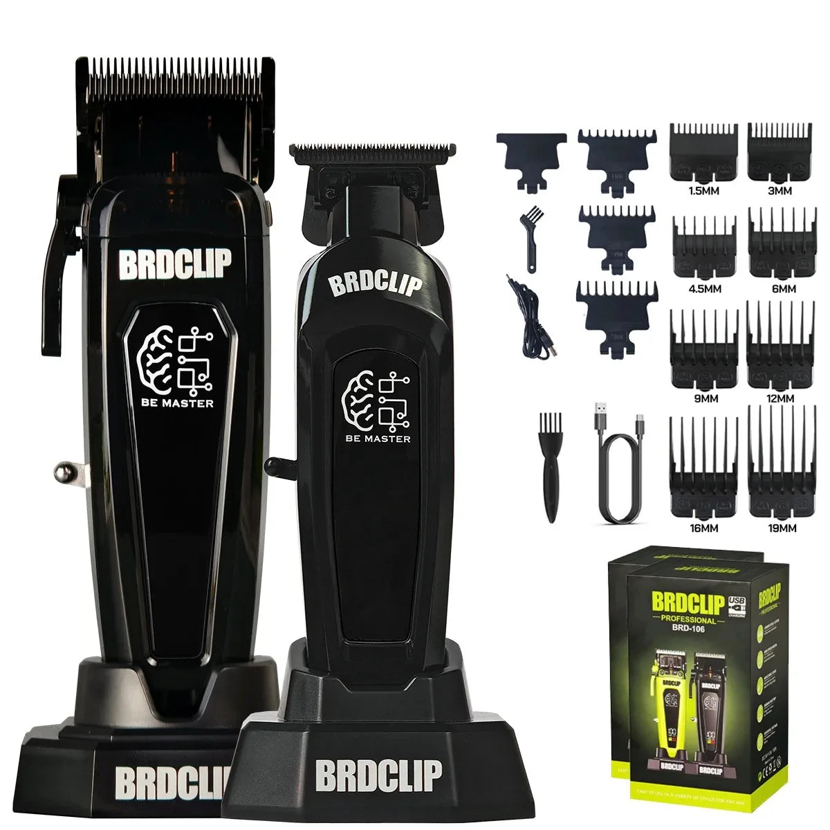 BRD 106 107 609 BRDCLIP Professional Electric Hair Clipper Hair Trimmer DLC Blade with Base 7500RPM 8000RPM 7000RPM Barber Set