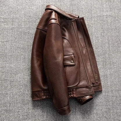 Spring and Winter New Leather Men Short Lapel Slim Fit with The Handsome Trend Soft Leather Jacket Fashion  Mens Leather Jacket