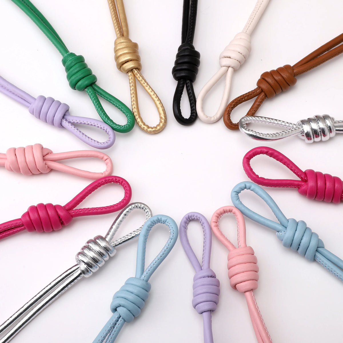 1 Stripe/Bag PU Leather Knotting Rope 18cm Colorful Woven Thread Pendants Handmade DIY Making Keychain Phone Chain Accessories