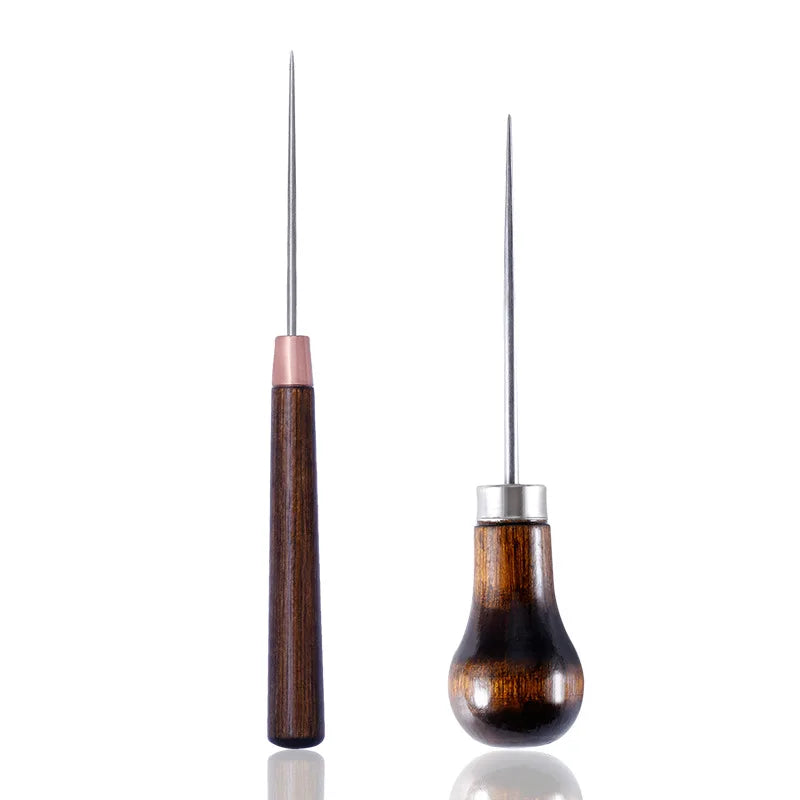 Professional Leather Wood Handle Awl Tools For Leather Craft Stitching Sewing Hand Tools Accessories