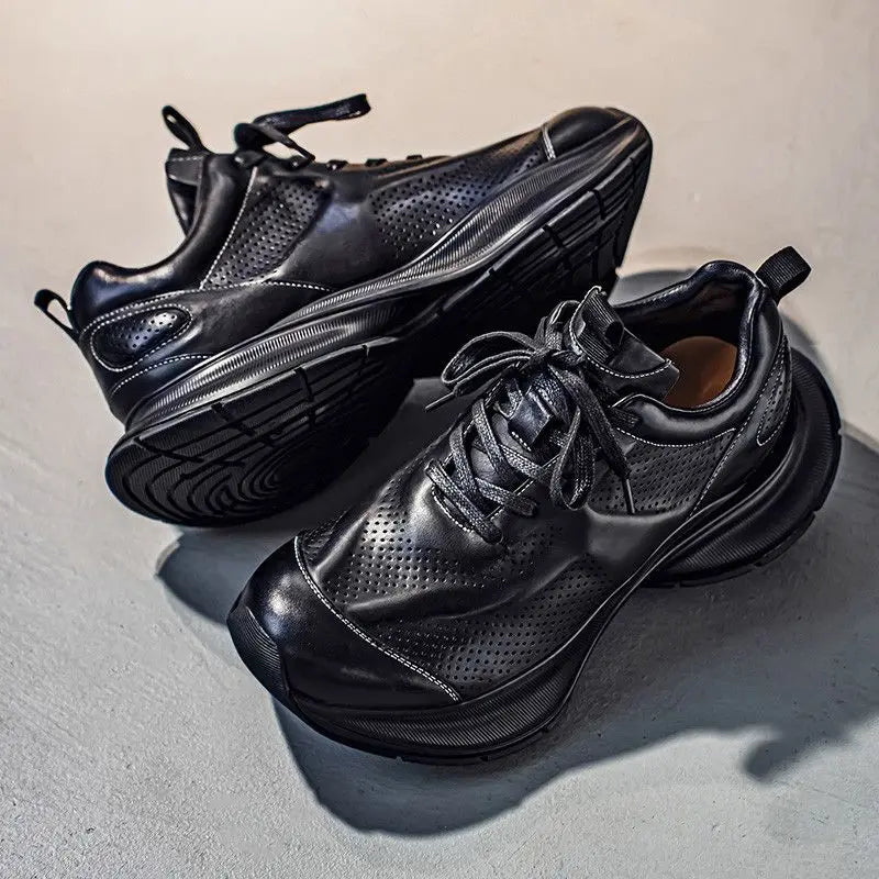 British Style Men's Casual Leather Shoes Luxury Lightweight Outdoor Leisure Baskets Hommes Retro Winter Men's Sneakers man shoes