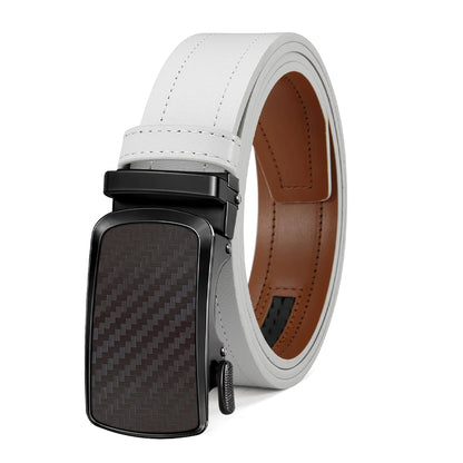 Leather belt men High Quality PU Leather Belts, Automatic Buckle Belt, Adjustable No Hole Belt Jeans Belt for Men