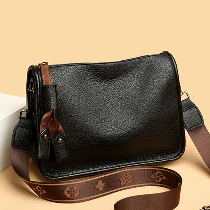 High Quality  Leather Women Tote Bag Luxury Soft Cowhide Ladies Shoulder Crossbody Bags 2024 Fashion Female Messenger Sac
