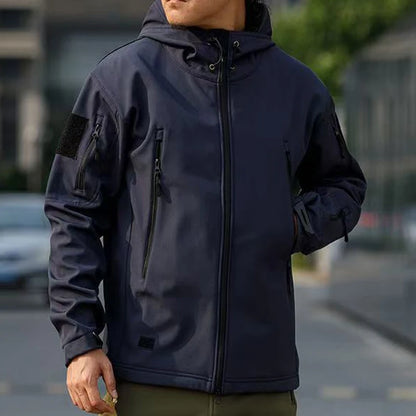 Men Military Winter Fleece Sharkskin Tactical Outdoor Jackets Camping Hiking Trekking Hunting Fishing Climbing Cargo Hoodie Coat