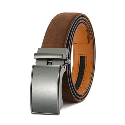 Leather belt men High Quality PU Leather Belts, Automatic Buckle Belt, Adjustable No Hole Belt Jeans Belt for Men