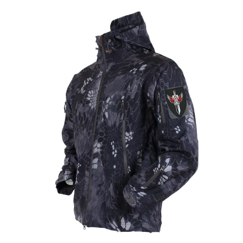Outdoor Jackets Men Shark Skin Soft Shell Tactical Waterproof Windbreaker Combat Jacket Mens Hooded Bomber Coats