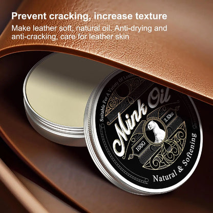 Leather Care Cream Paste Natural Leather Conditioner Genuine Leather Mink Cream Care Oil Refurbishing for Boots Shoes Clothing