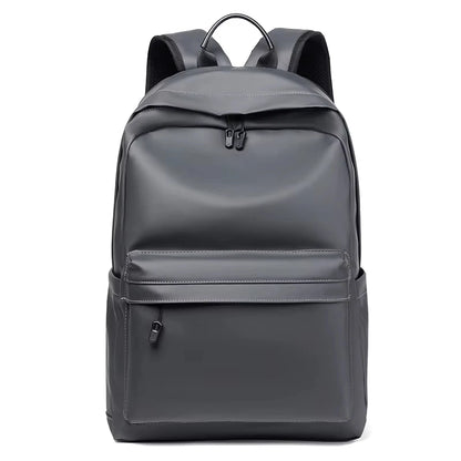 New Fashion Men PU Leather Backpack Black School Bags for Teenager 15.6 Inch Laptop Backpacks Mochila Masculina High Quality