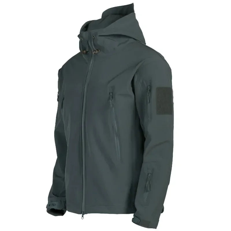 Motorcycle Shark Skin Soft Shell Jackets Men Tactical Windproof Waterproof jacket men Combat Jackets Mens Hooded Bomber Coats