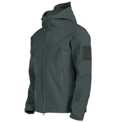 Motorcycle Shark Skin Soft Shell Jackets Men Tactical Windproof Waterproof jacket men Combat Jackets Mens Hooded Bomber Coats