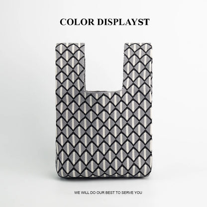 Women's Handbag Is Casual, Fashionable, Simple and Suitable for Commuting, with a Classic Striped Design That Is Versatile, Open and Breathable, Soft and Foldable for Easy Carrying, Wide Shoulder Strap for Easy Lifting, Suita