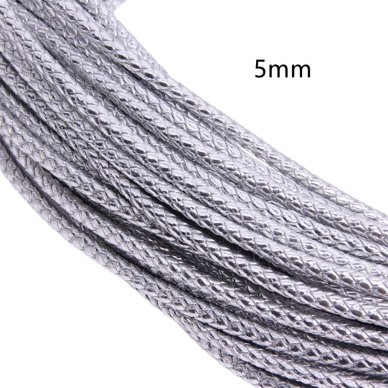 5m 3/4/6mm Braided Leather Cord Rope Strip Thread for DIY Pendant Neck Weaving Bracelet Jewelry Making Supplies Crafts Accessory