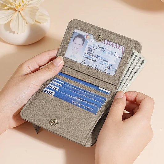 New Genuine Leather Women's Wallet Simple Mini Womens Wallets Card Bag Zipper Small Coin Bag Purse