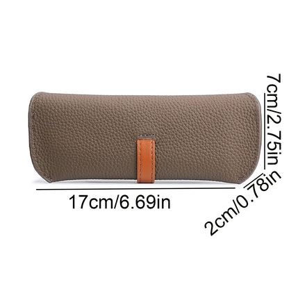 Leather Reading Glasses Bags Woman Men Portable Protective Travel Sunglasses Case Fashion Eyewear Protector Outdoor Storage
