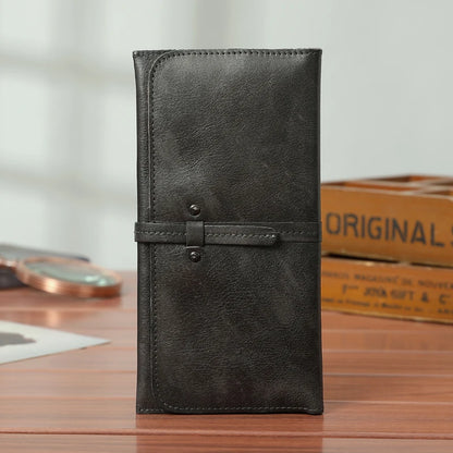 Wallet Men's Leather Long Youth First Layer Real Cowhide Wallet Women's Casual Hand-polished Old Retro Wallet