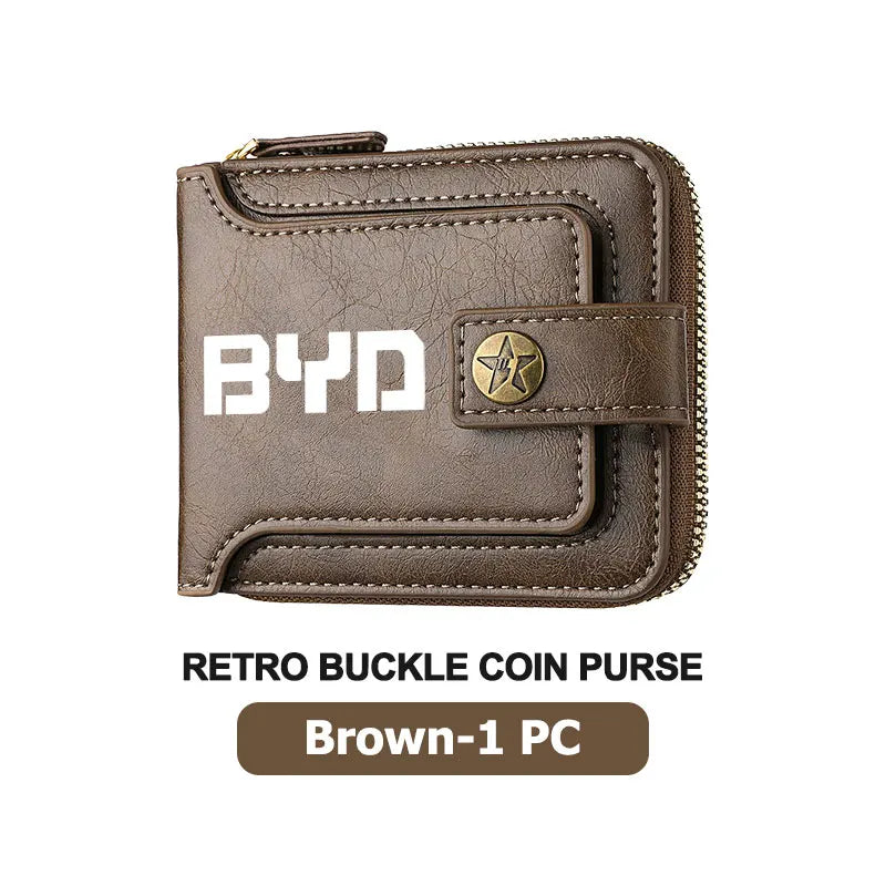 For BYD Leather Car Men Wallet Credit Card Holder Wallets With Zipper M6 G3 G5 T3 F3 I3 F0 F6 S6 S8 E5 E6 G6 L3 S7 G7